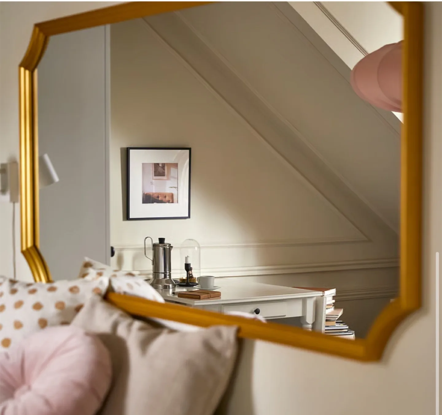 IKEA “SVANSELE” Gold Mirror, 28 3/4x62 1/4 " LIKE NEW image indicator(3)