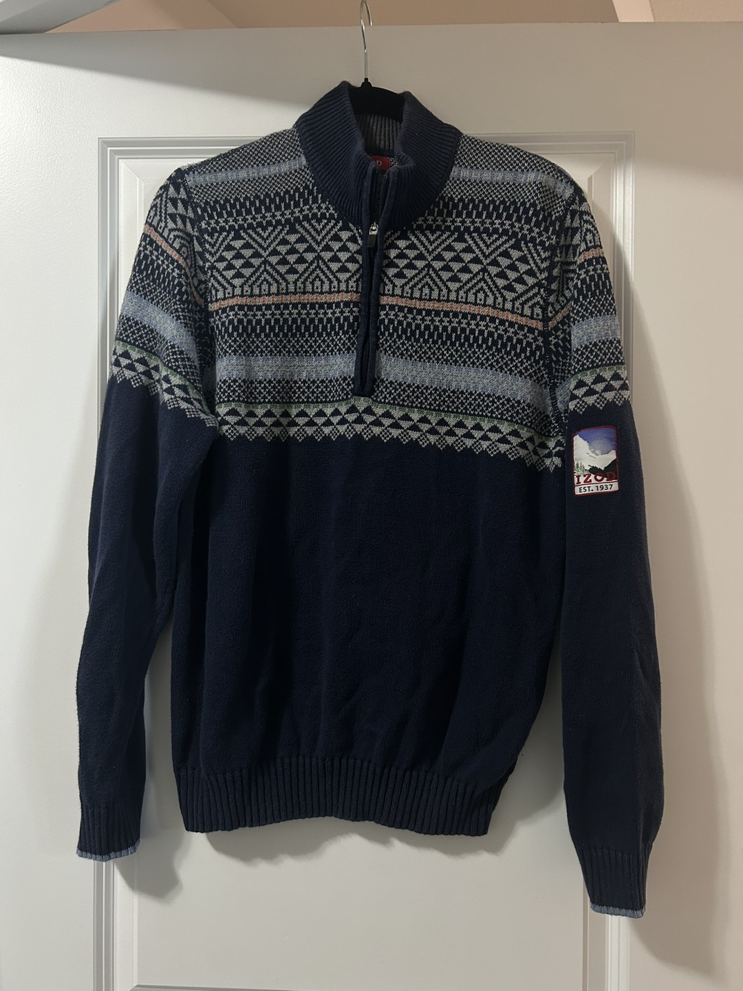 Men’s izod knit half zip size medium