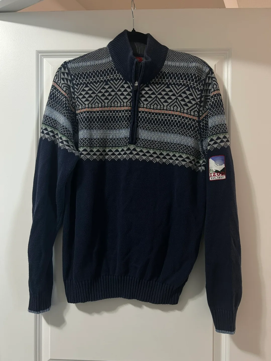 Men’s izod knit half zip size medium thumbnail