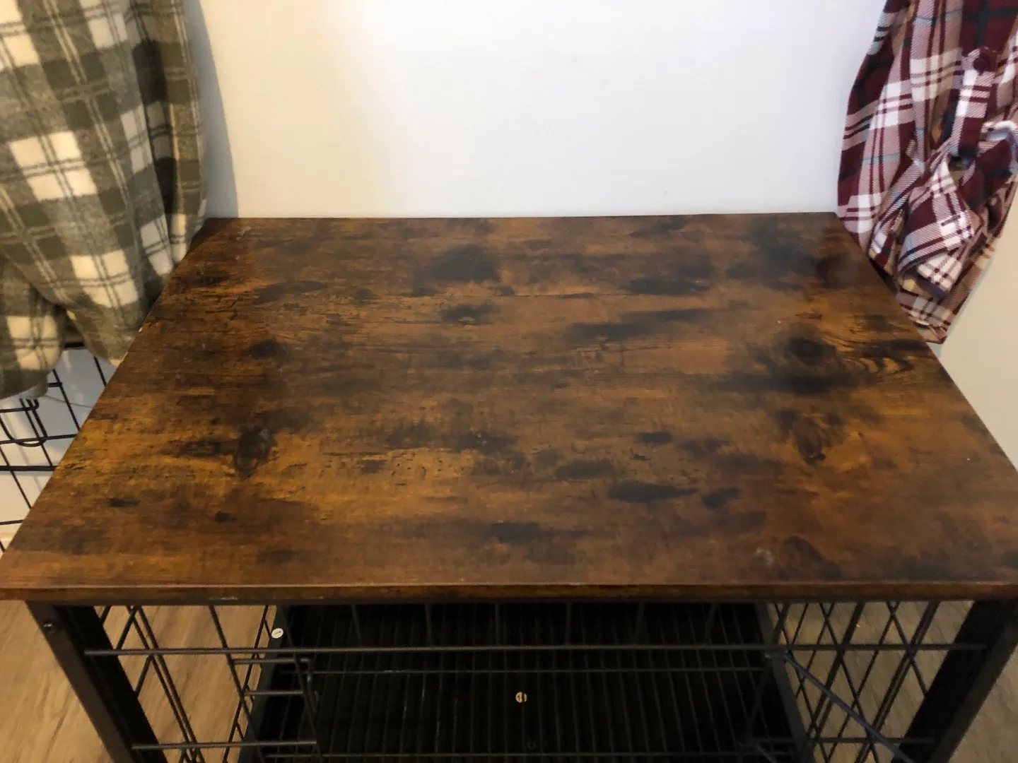 Dog Crate with Wood Top, doubles as a table image indicator(2)