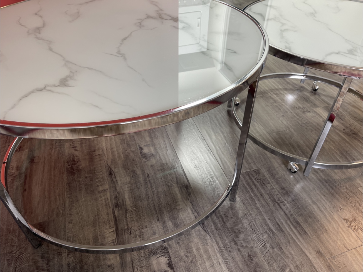 Round Marble looks Coffee Table Set - photo 2