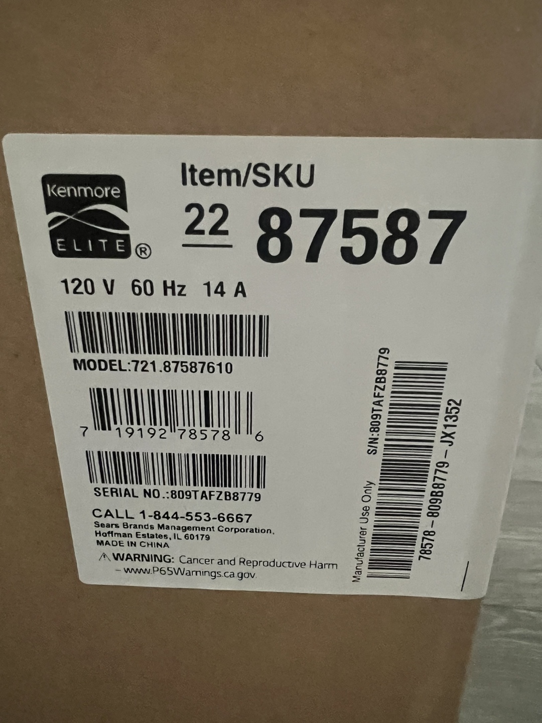 New Kenmore Elite Microwave Hood Combination