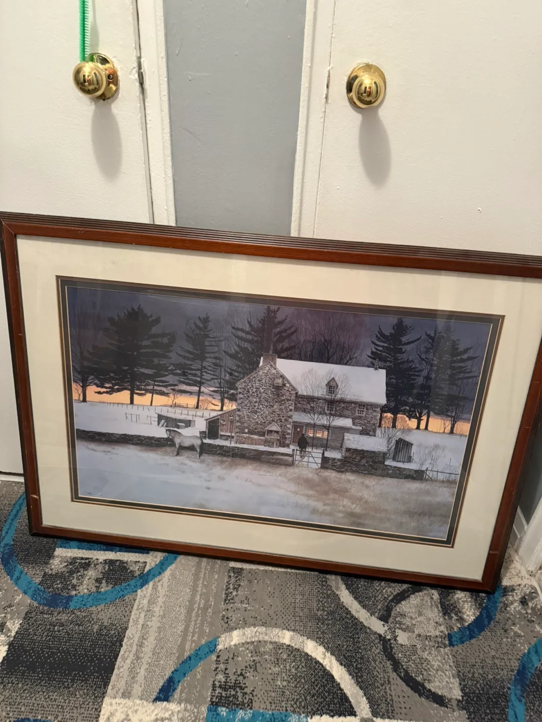 Framed Winter Scene Print thumbnail
