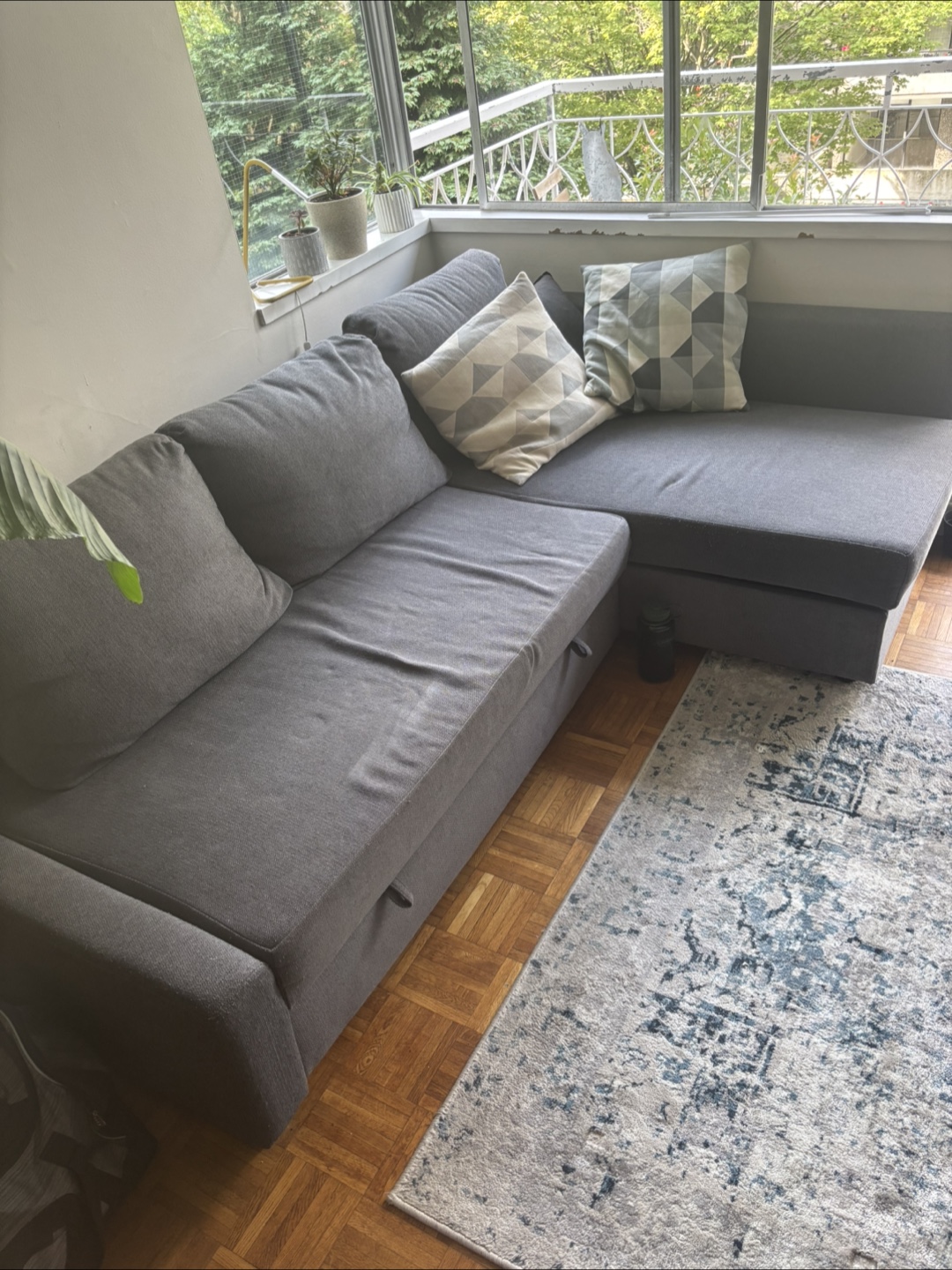 Grey Sectional Sofa with Pull-Out Bed - photo 2