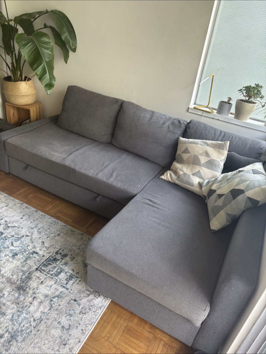 Grey Sectional Sofa with Pull-Out Bed - photo 3