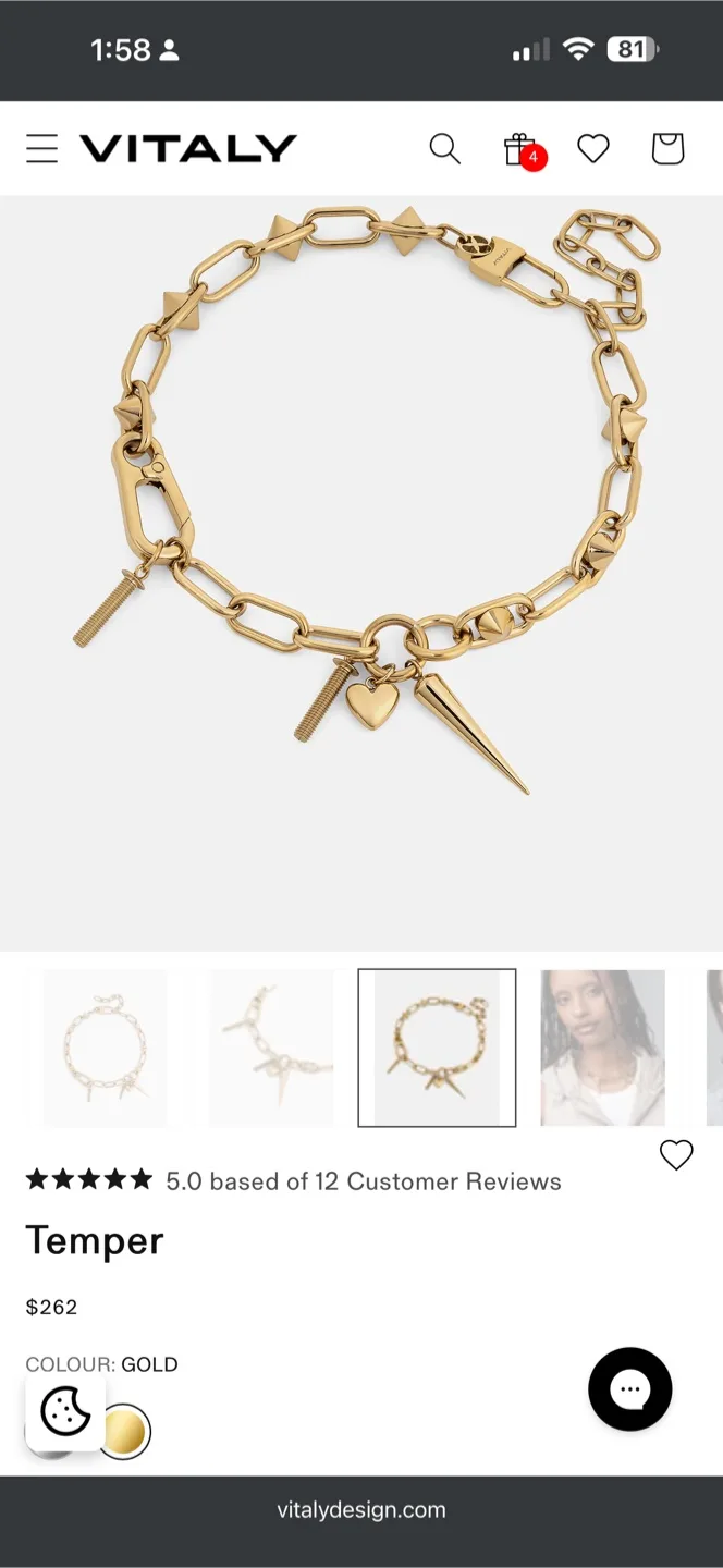 Vitaly Temper Gold Chain Necklace thumbnail