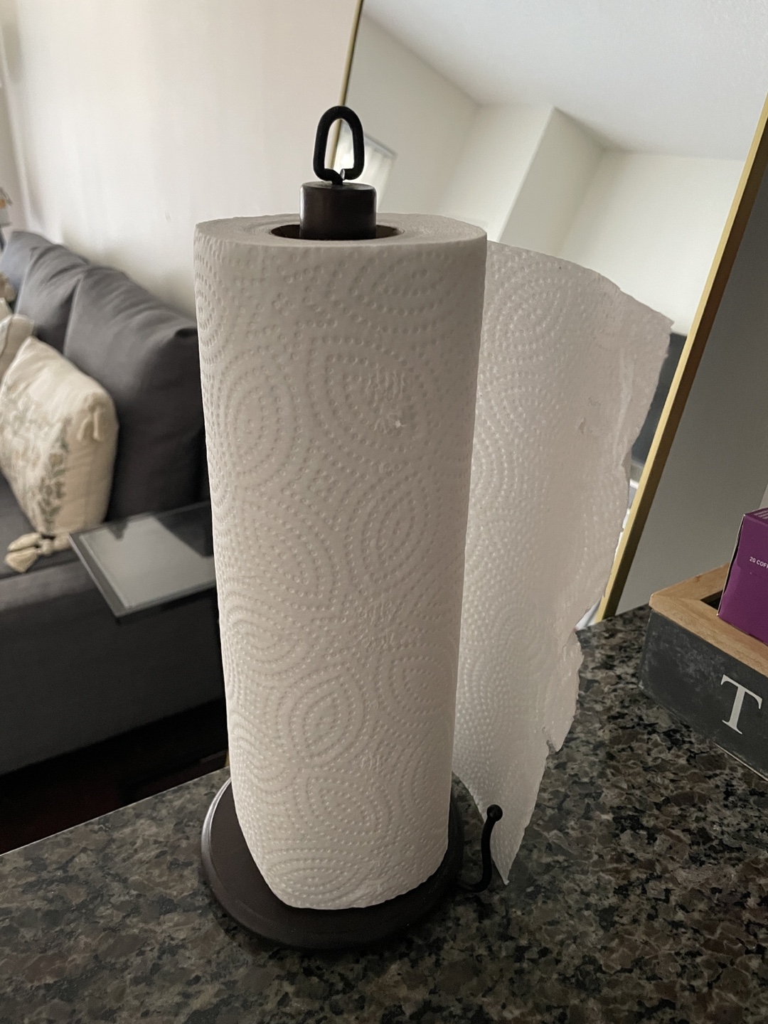 Wooden Paper Towel Holder - Brown