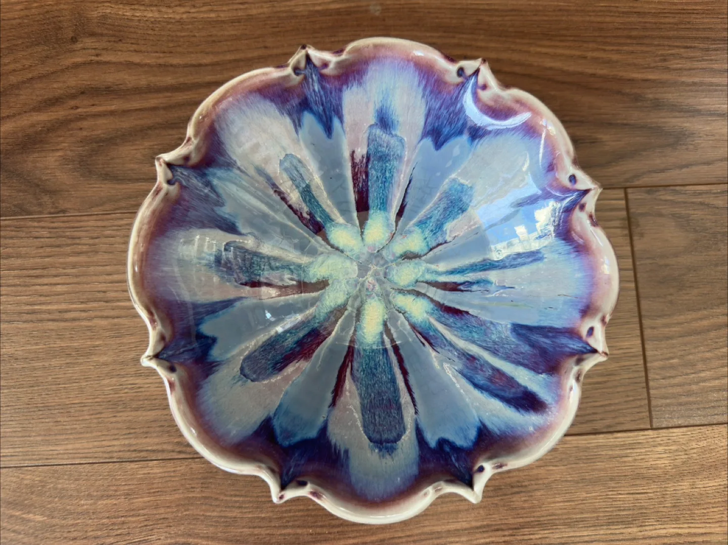 Handmade Ceramic Bowl - Blue & Purple