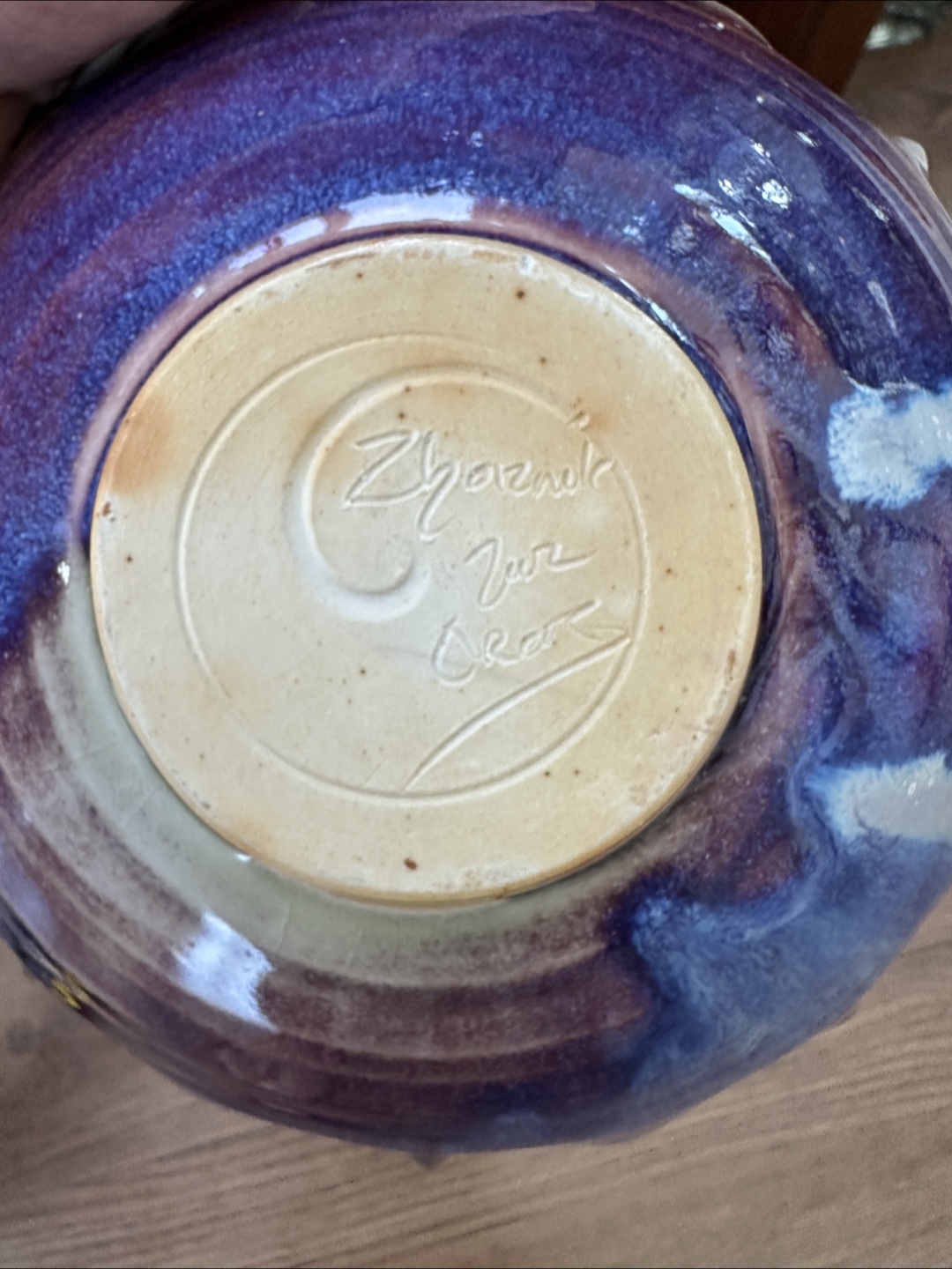 Handmade Ceramic Bowl - Blue & Purple - photo 5