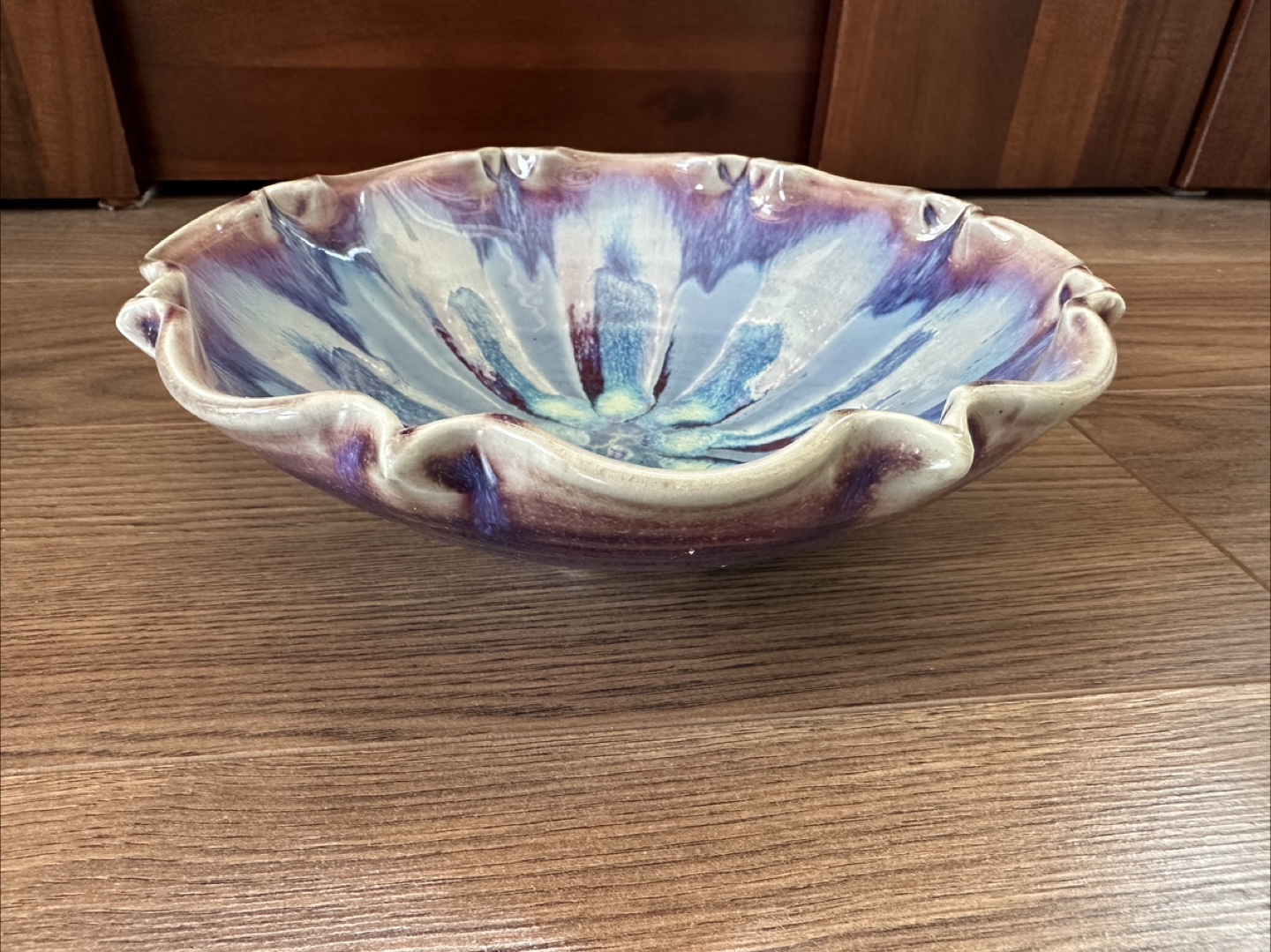 Handmade Ceramic Bowl - Blue & Purple - photo 2