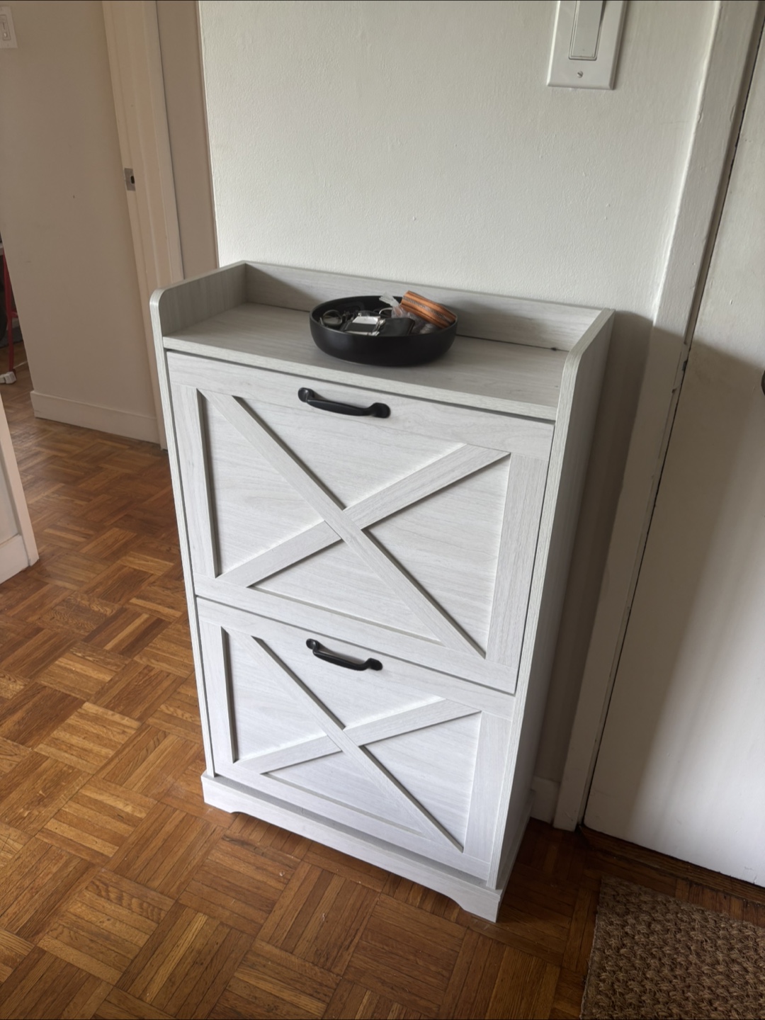 Whitewashed Shoe Cabinet - photo 2