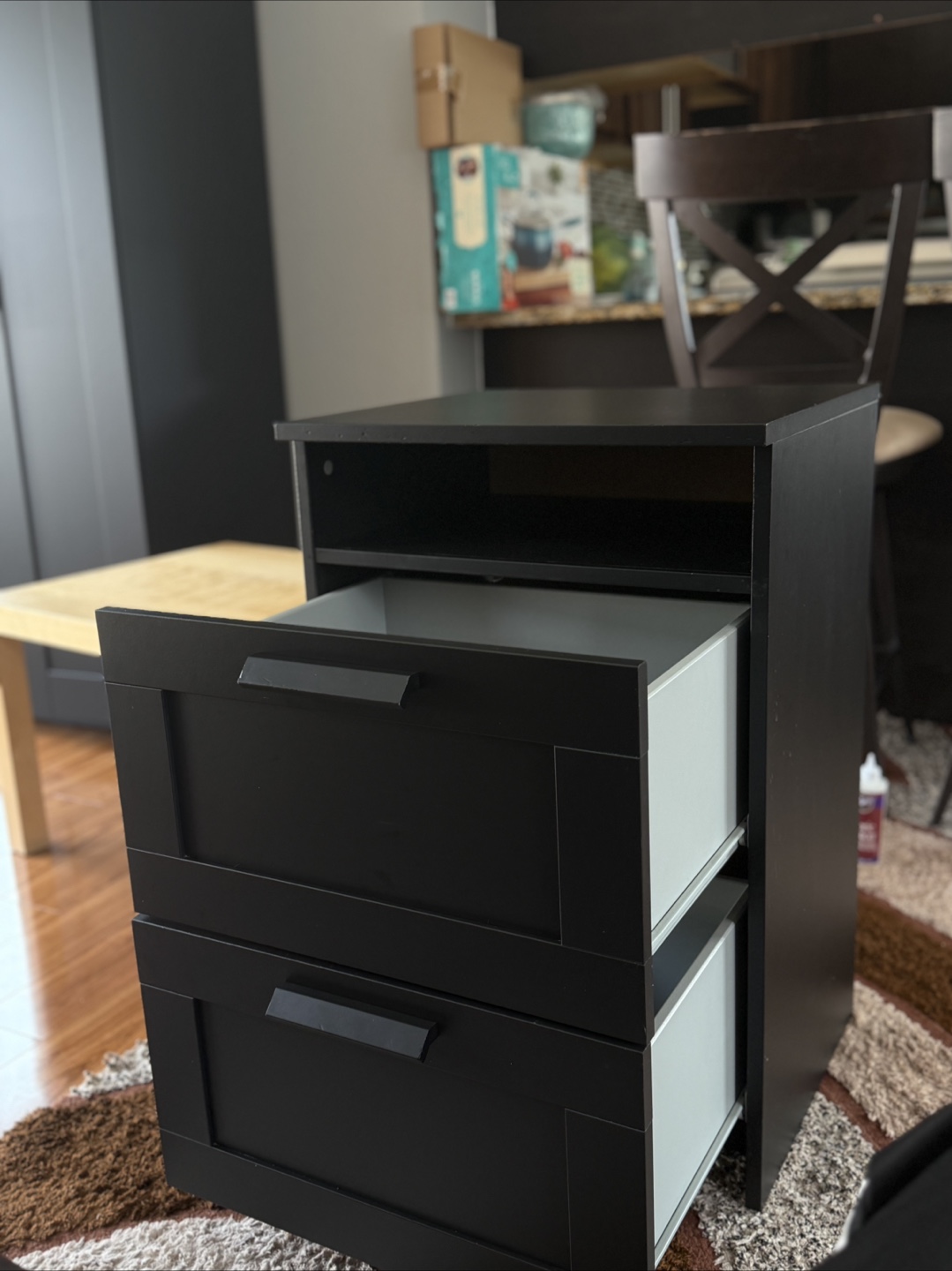 IKEA Black-Brown 2-Drawer Chest - photo 2