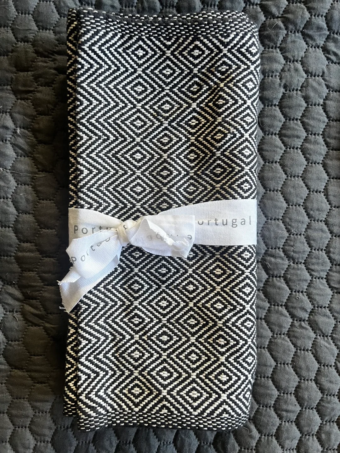 Portugal B&W Diamond table cloth + Serving Tray image indicator(2)