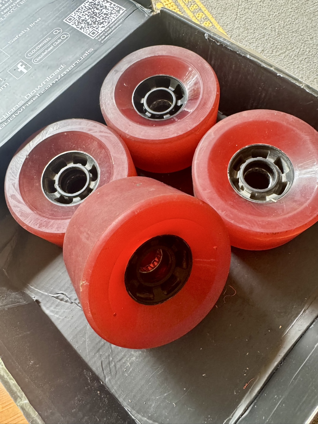 Four 95mm Abec street wheels for e-skateboards. - photo 2