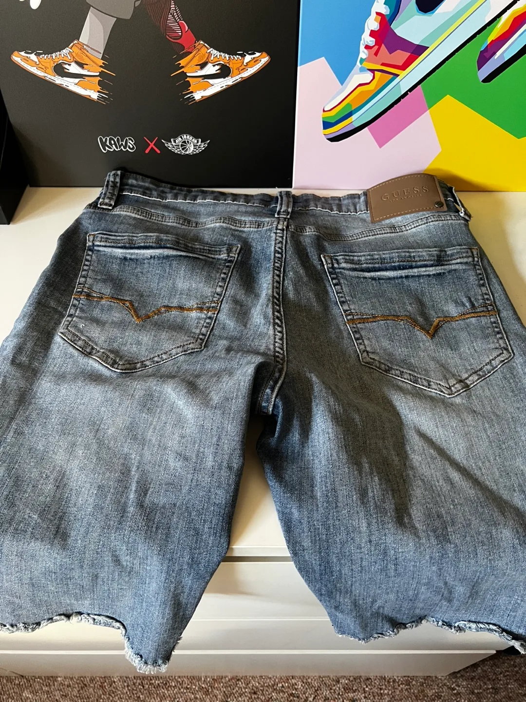 Guess Distressed Denim Shorts - Size 32 image indicator(4)