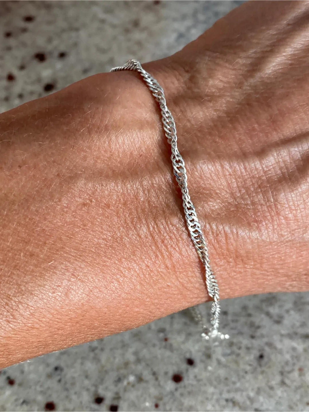 Italian Silver Rope Chain Bracelet 9 inches thumbnail
