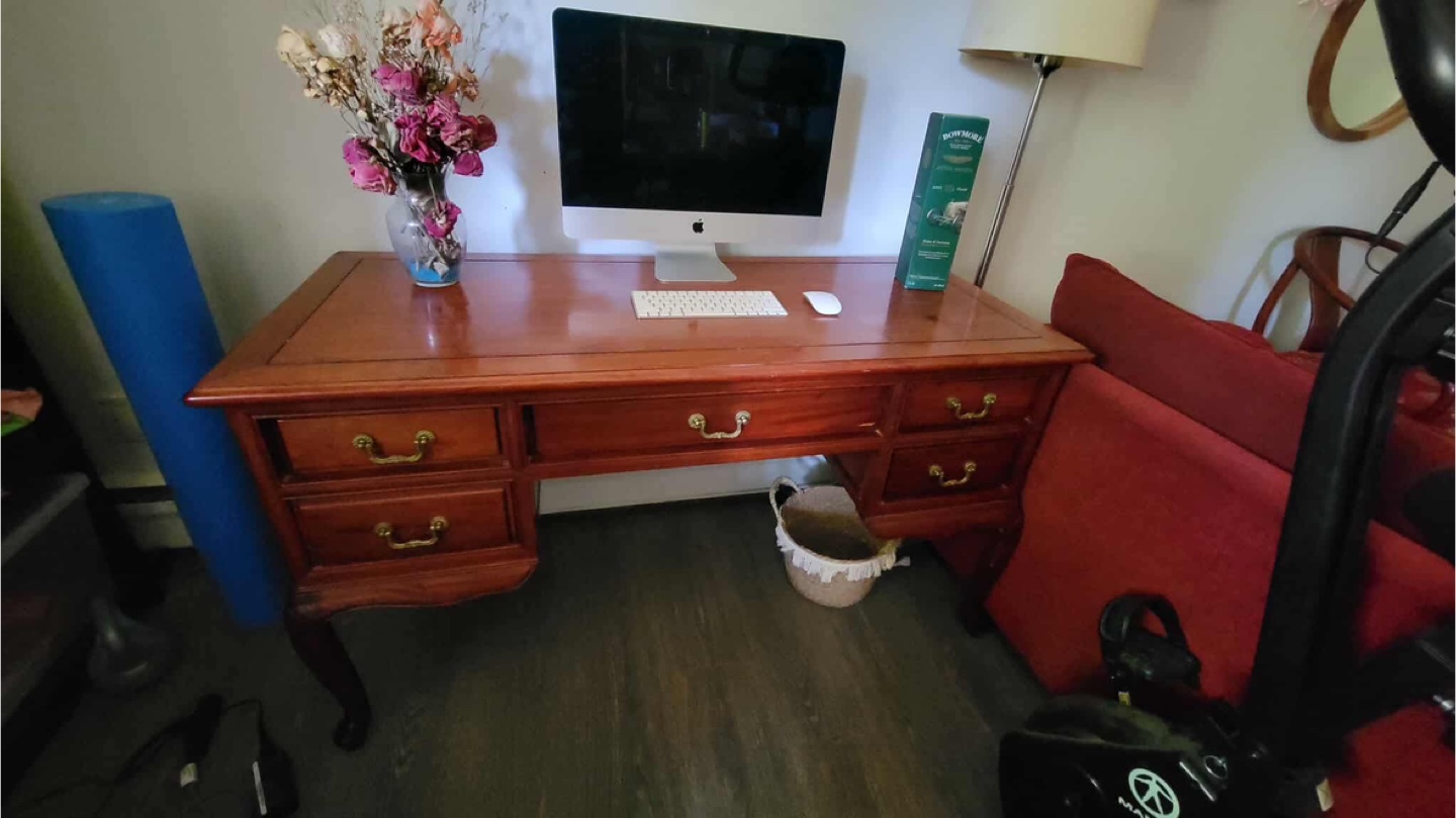 Antique Wooden Desk and Chair Set