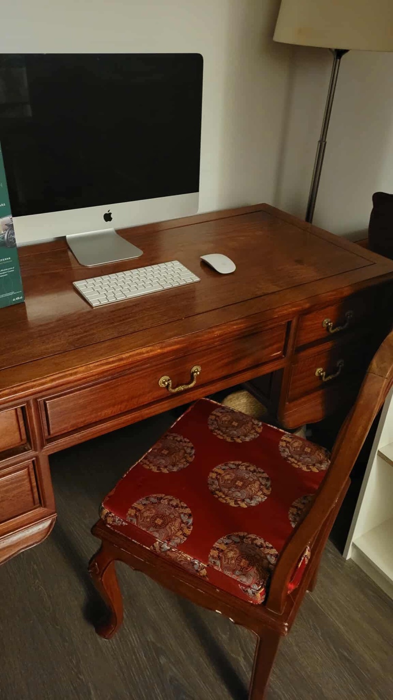 Antique Wooden Desk and Chair Set - photo 2