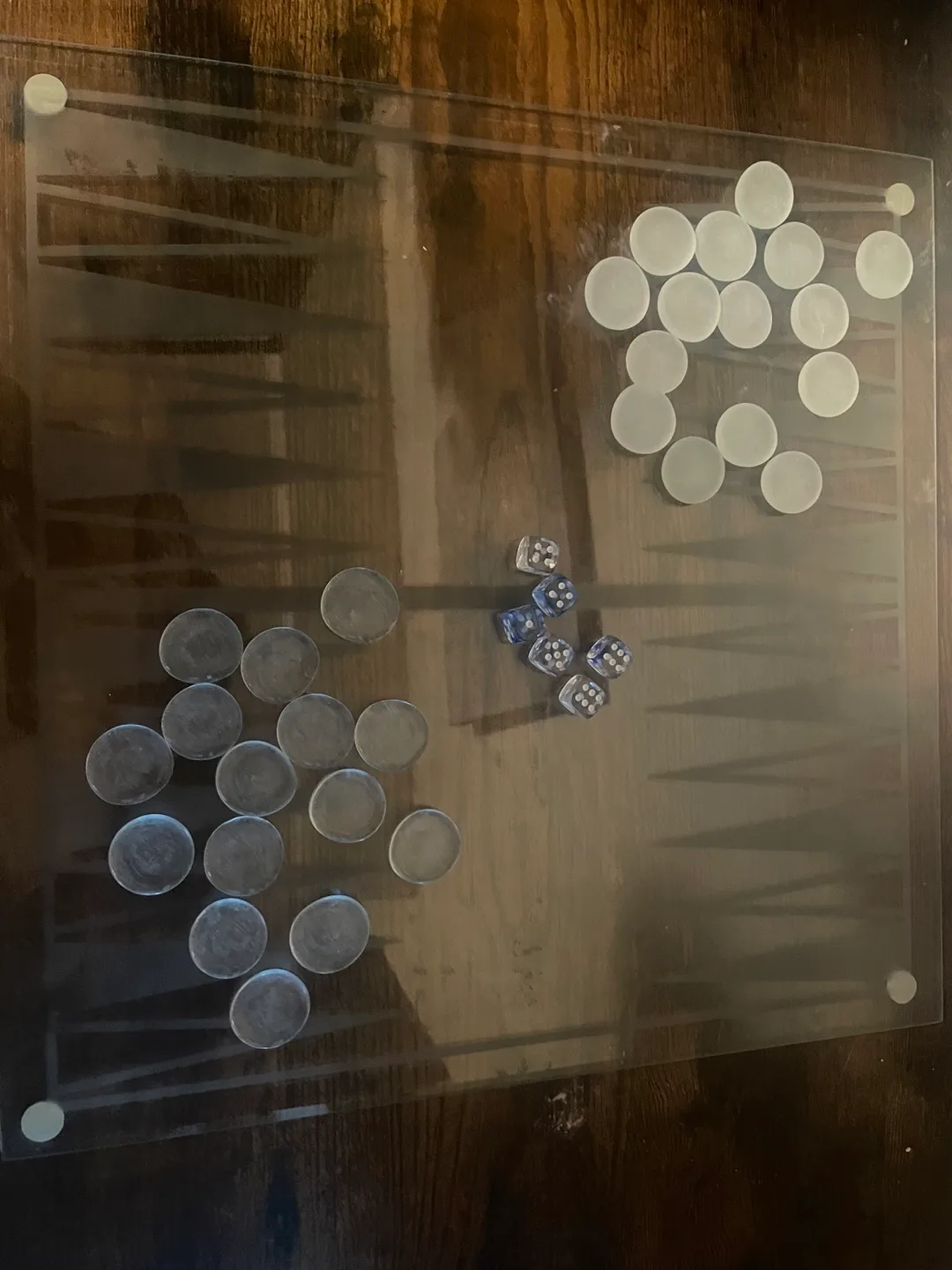 Antique Glass Chess and Backgammon Set image indicator(2)