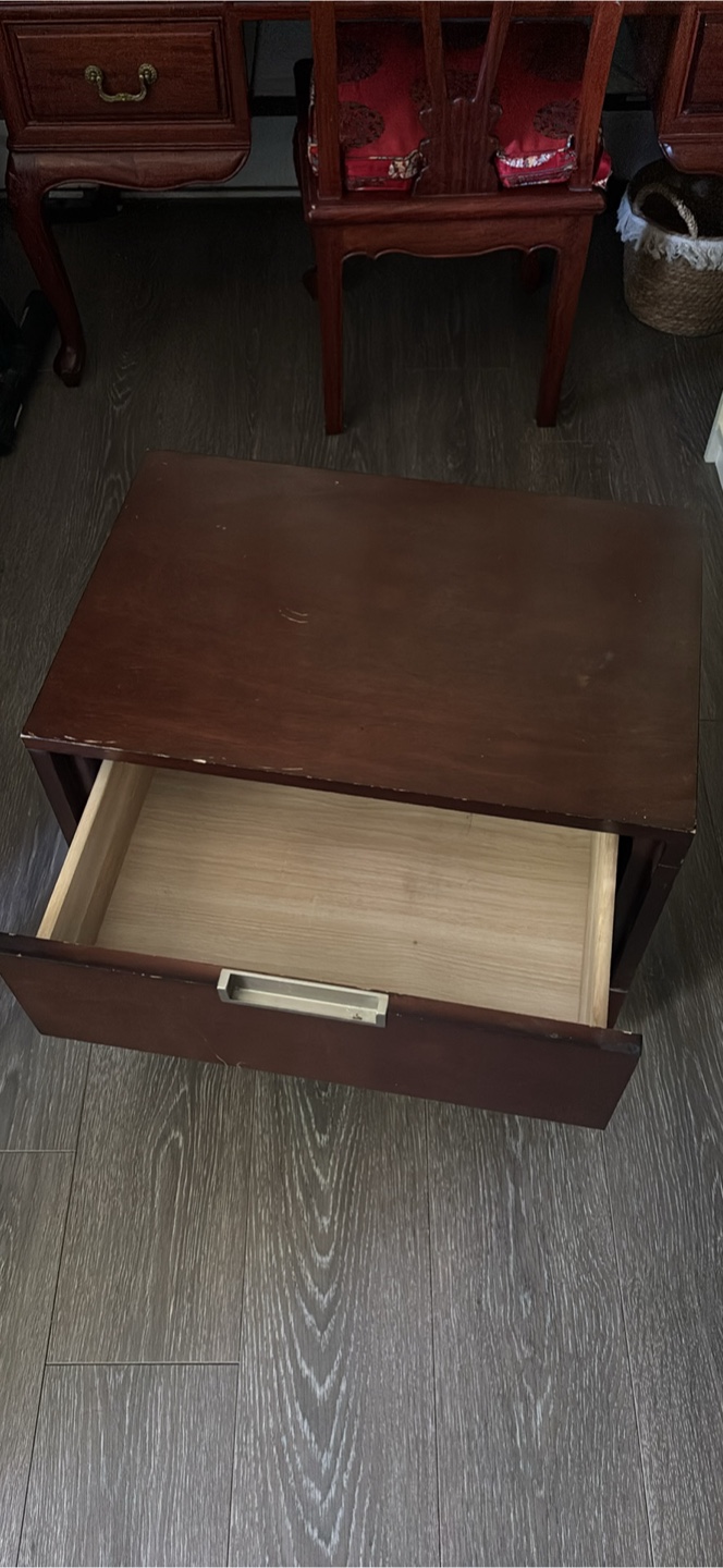 Brown Wood 2-Drawer Nightstand - photo 3