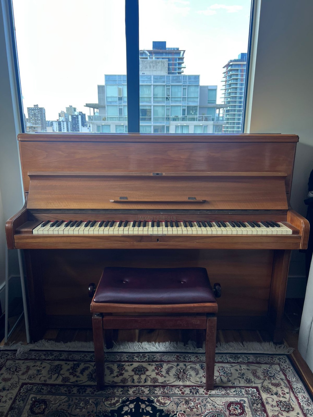 August Förster Oak Upright Piano