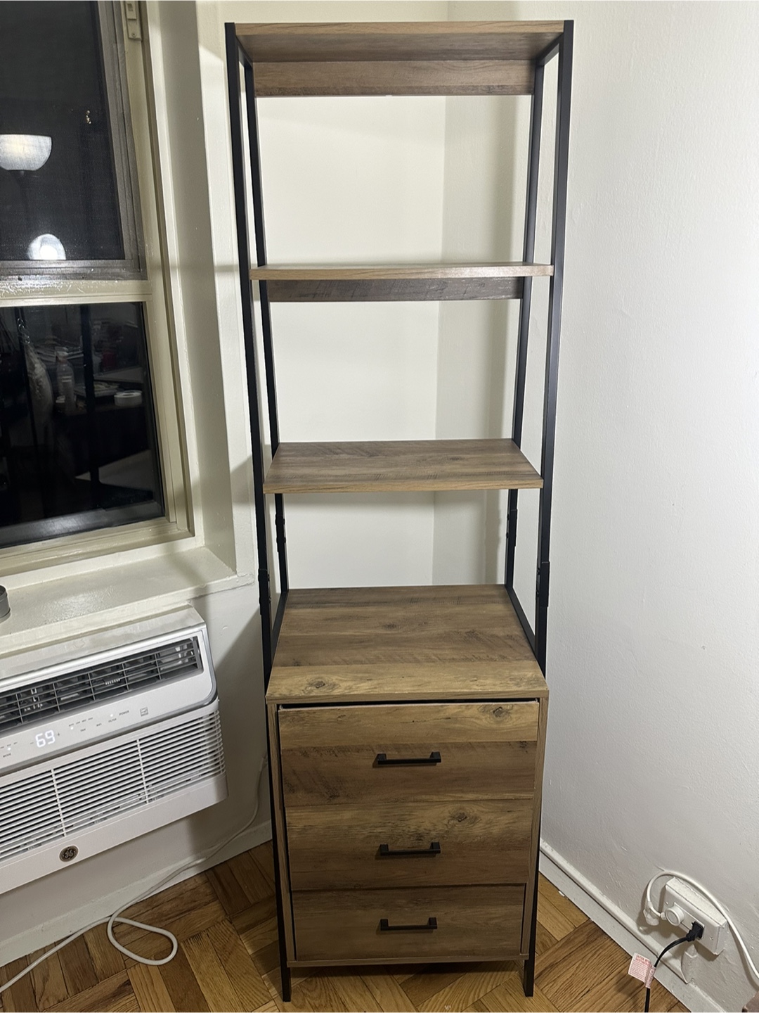 Metal Ladder Shelf with Drawers