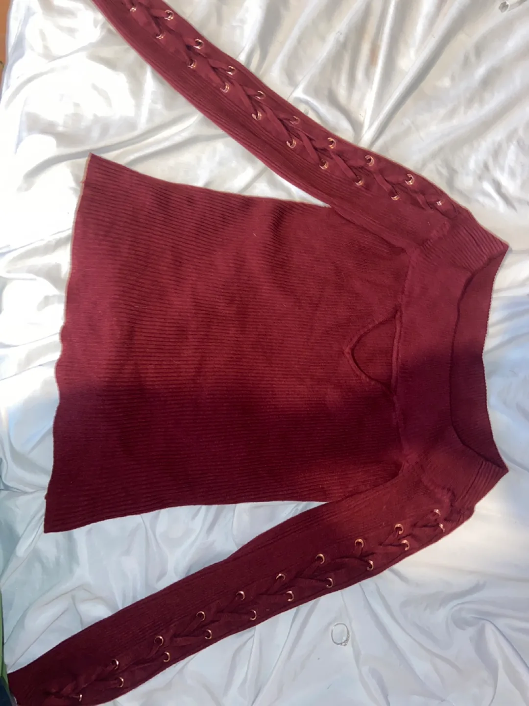Guess Burgundy Long Sleeve Top