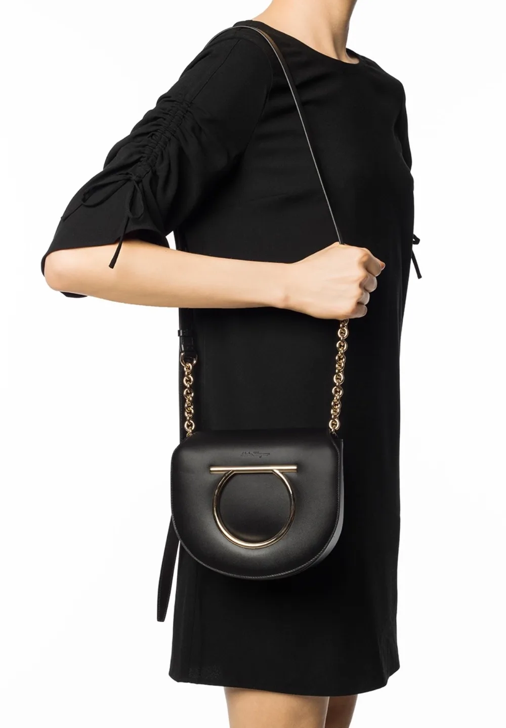Salvatore Ferragamo Black Leather Crossbody Bag image indicator(6)