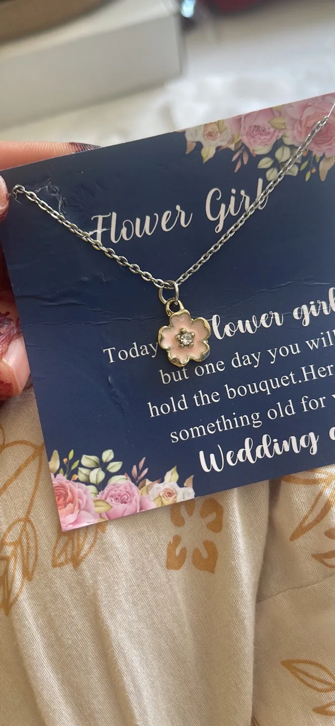 Flower Girl Necklace - Wedding Day Gift thumbnail