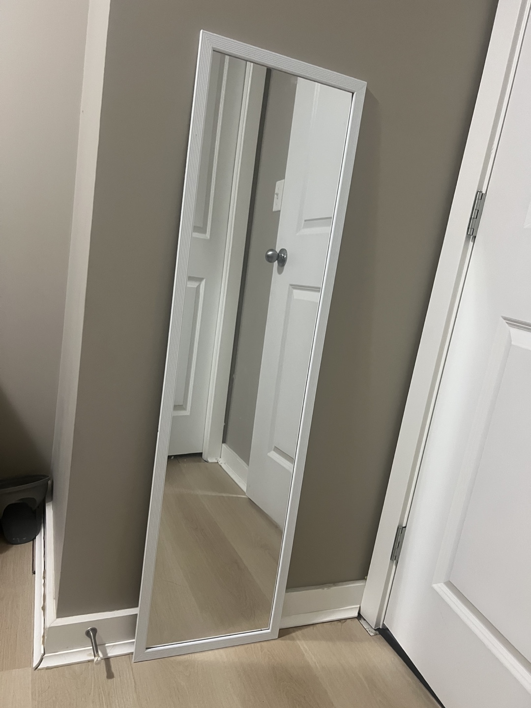Full Length White Framed Mirror