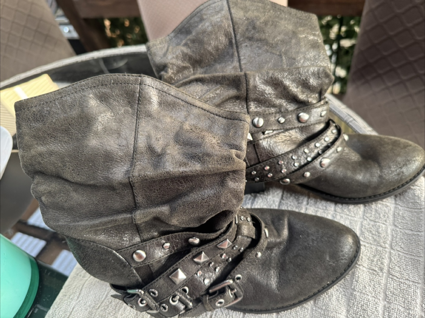 Report Studded Black Leather Boots - photo 3