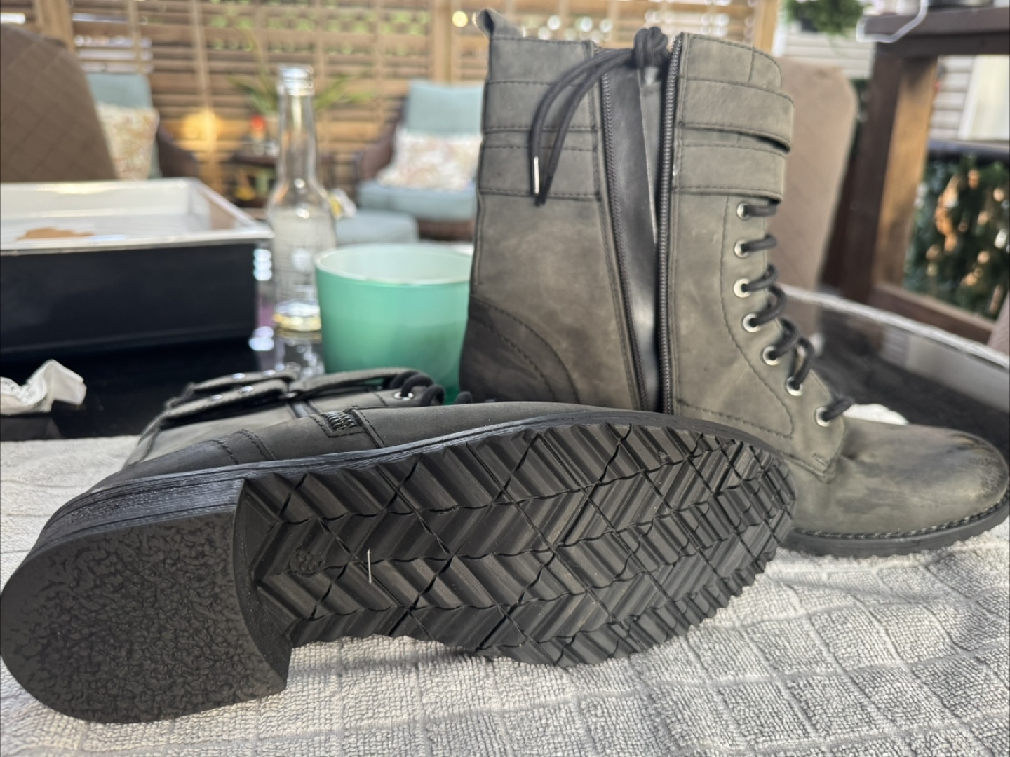 Steve Madden Gray Combat Boots - photo 2