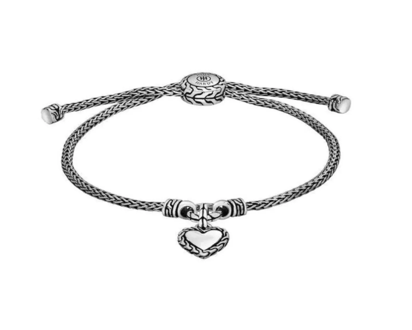 John Hardy Chain Silver Bracelet with Heart Charm
