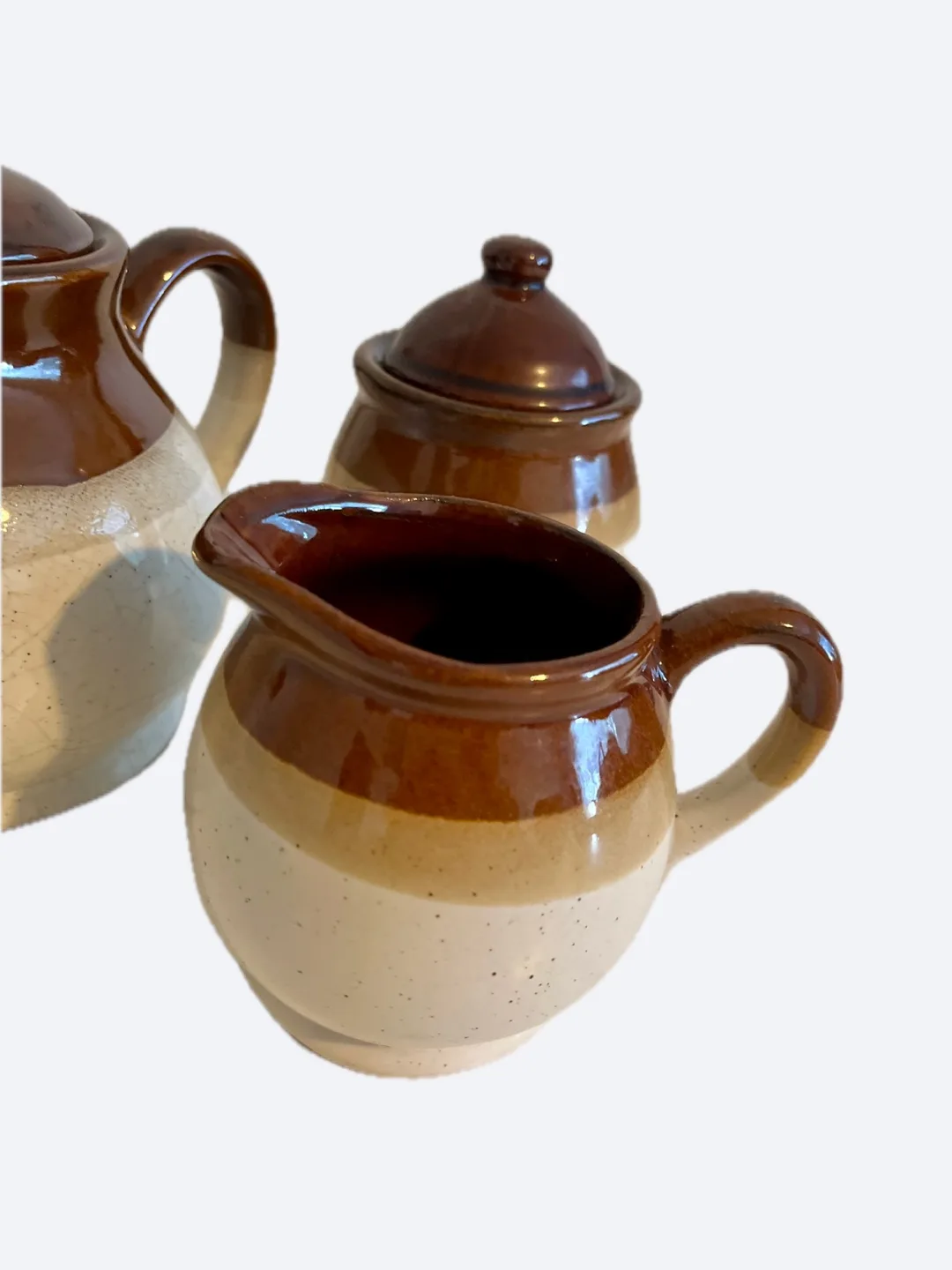 Vintage Brown Drip Glaze Teapot Set image indicator(3)