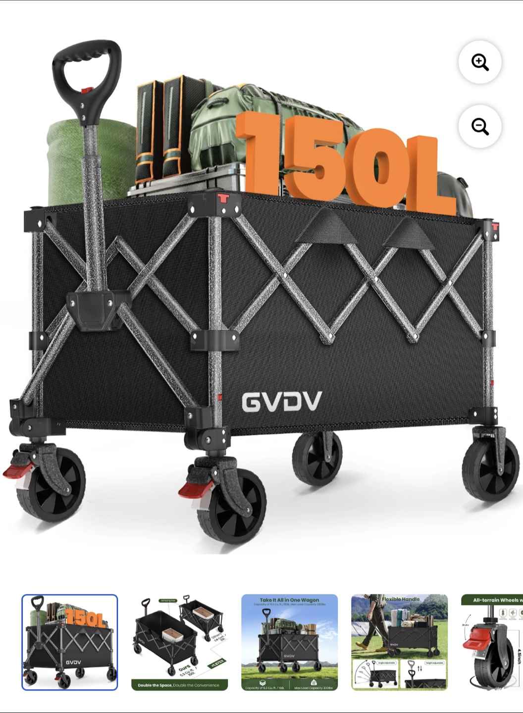 Collapsible Wagon Cart 150L