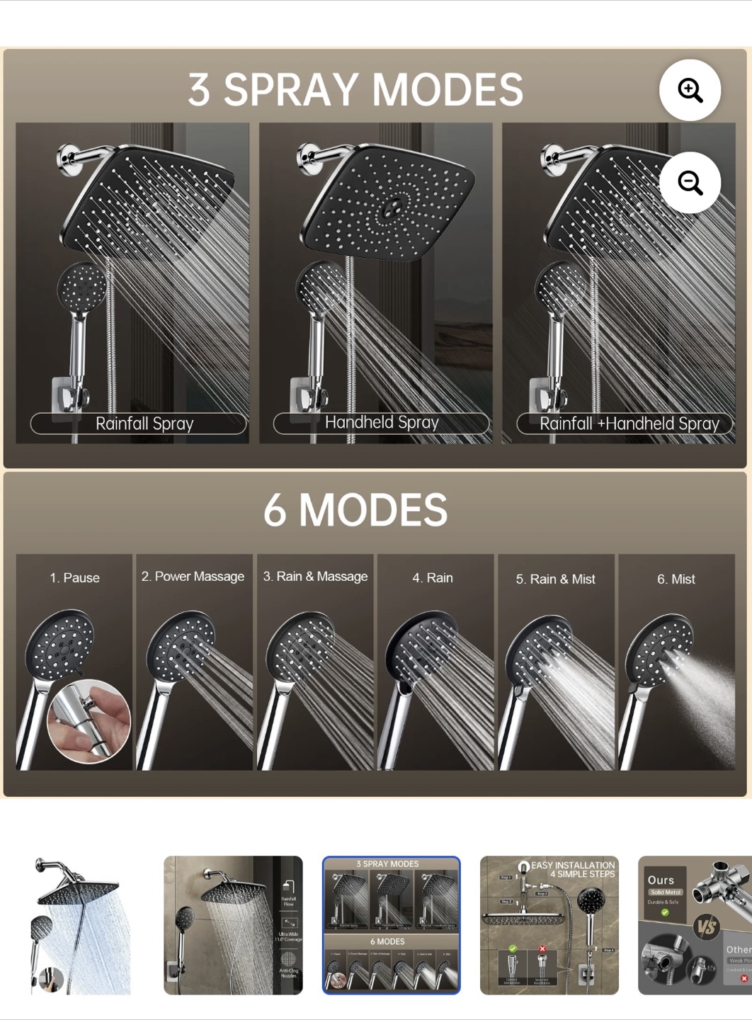 Rain Shower Head with Handheld Head - New - photo 5