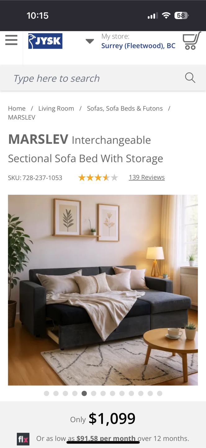 JYSK Sofa Bed with Storage + Ottoman - photo 4