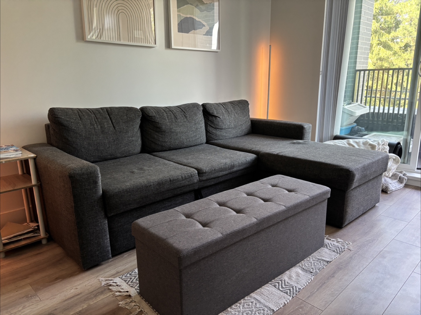 JYSK Sofa Bed with Storage + Ottoman
