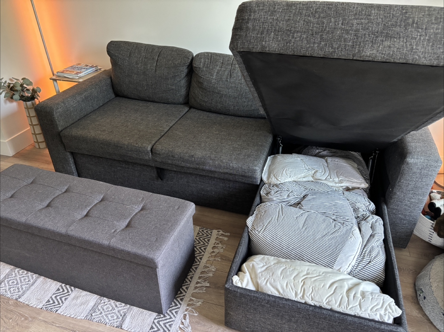 JYSK Sofa Bed with Storage + Ottoman - photo 2