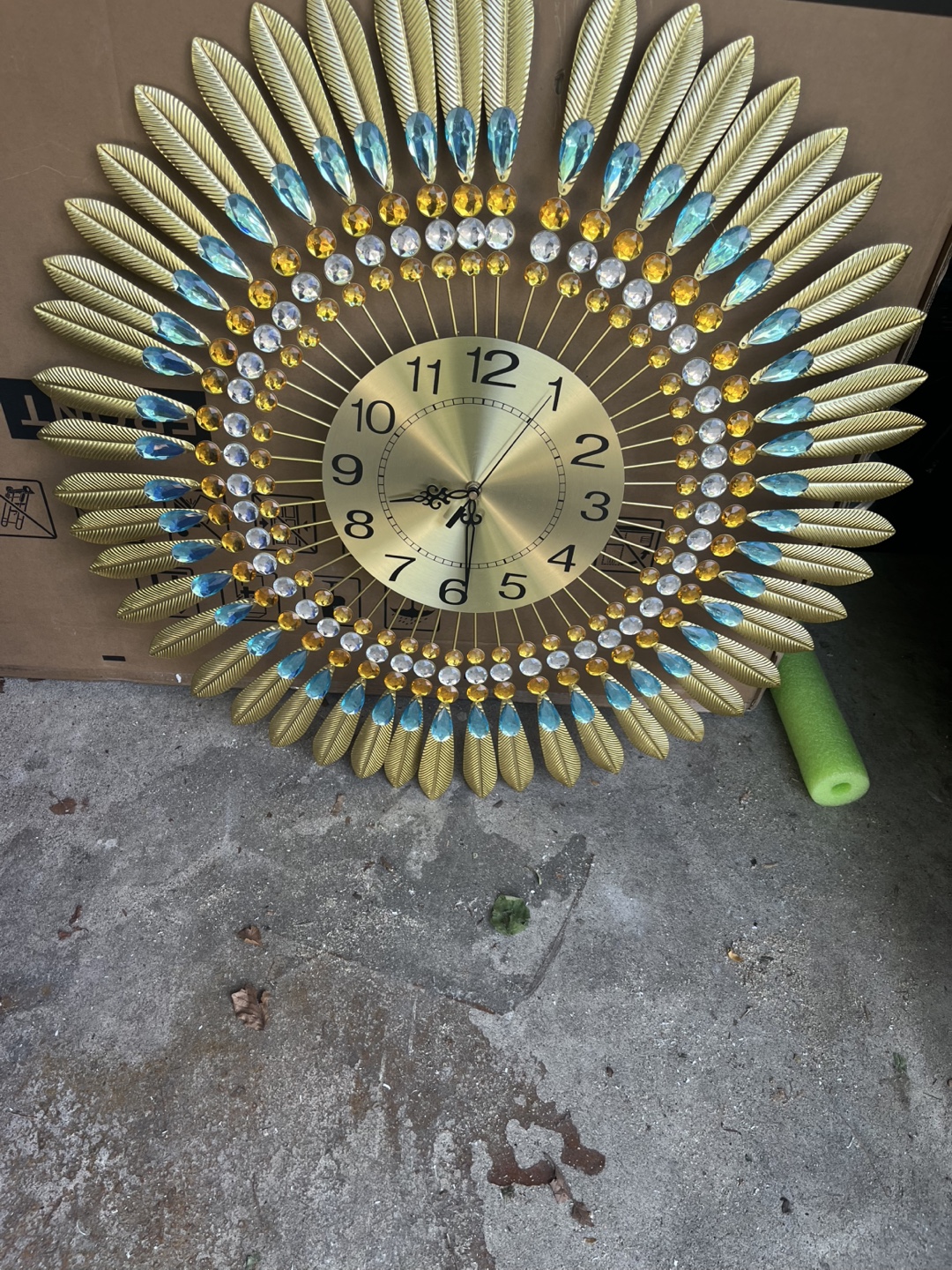 Gold Feather Wall Clock