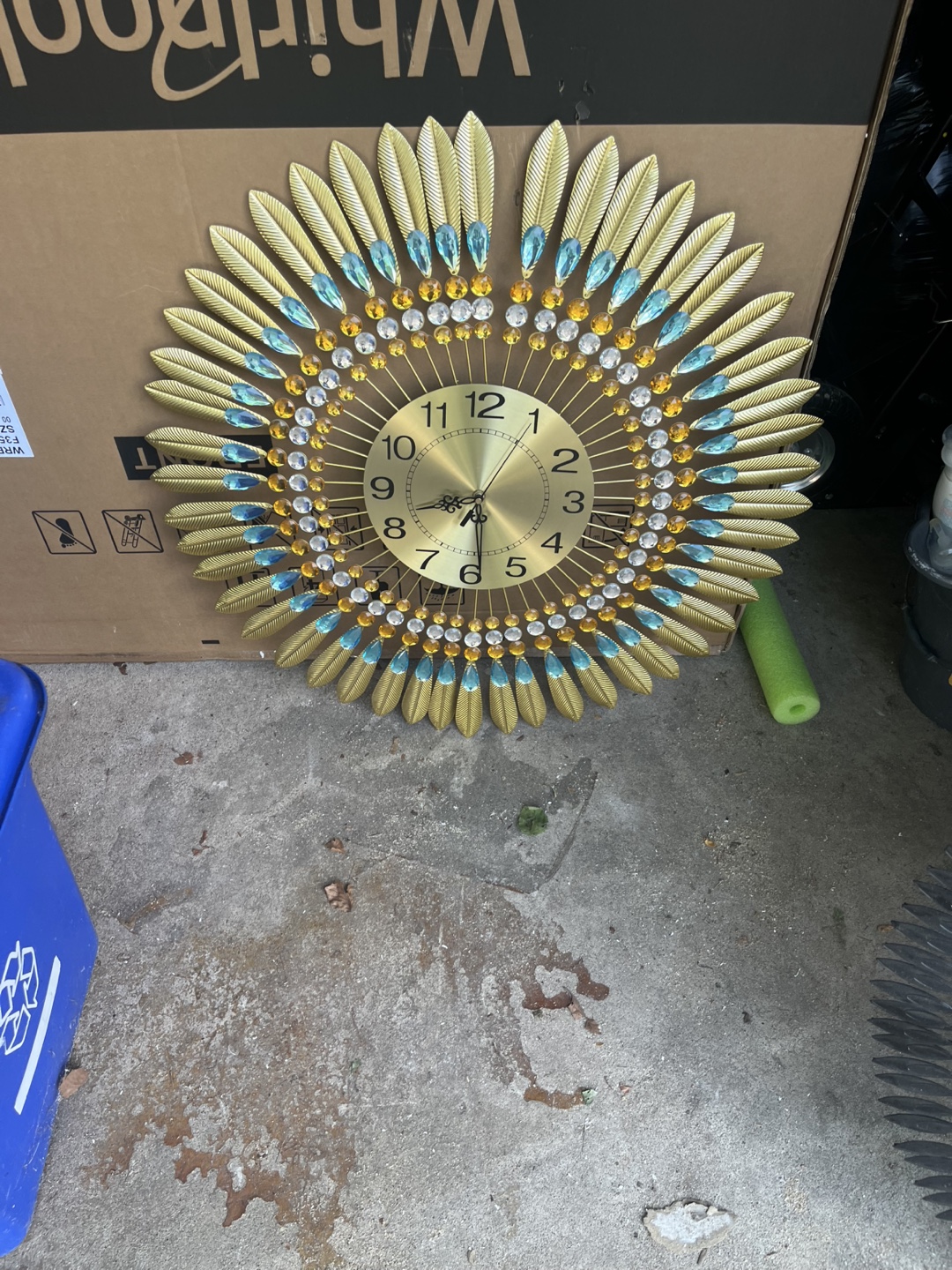 Gold Feather Wall Clock - photo 3