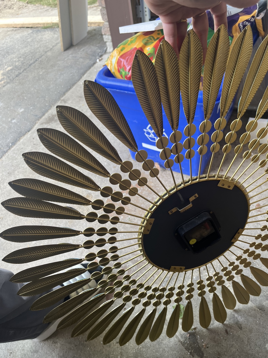 Gold Feather Wall Clock - photo 4