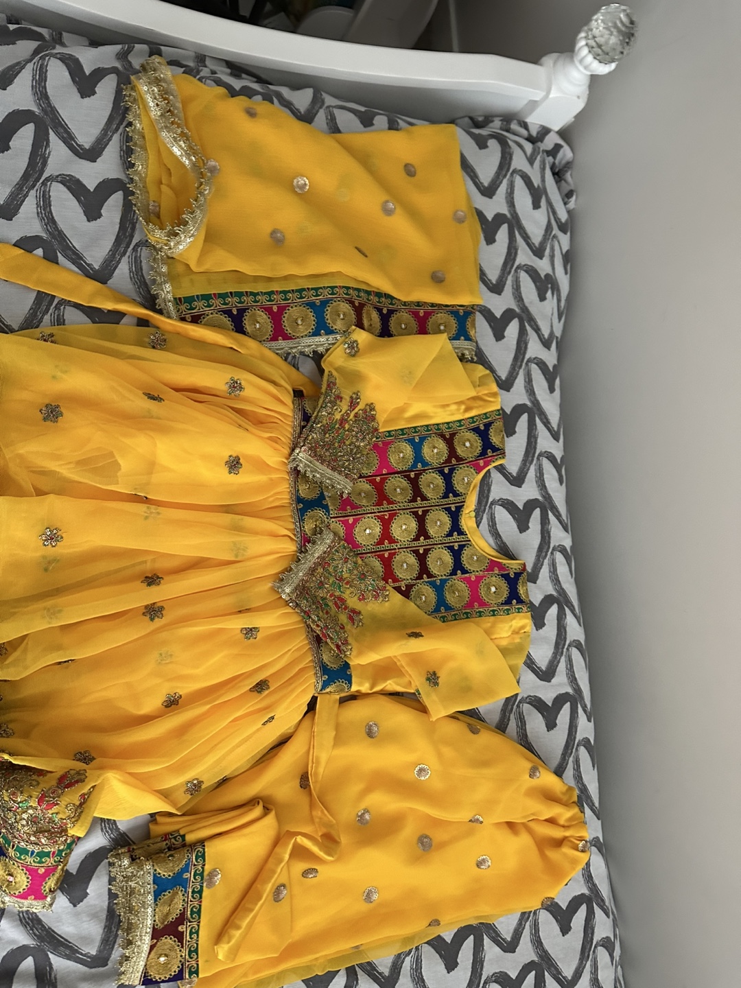 Yellow Embroidered Girl's Dress - photo 2