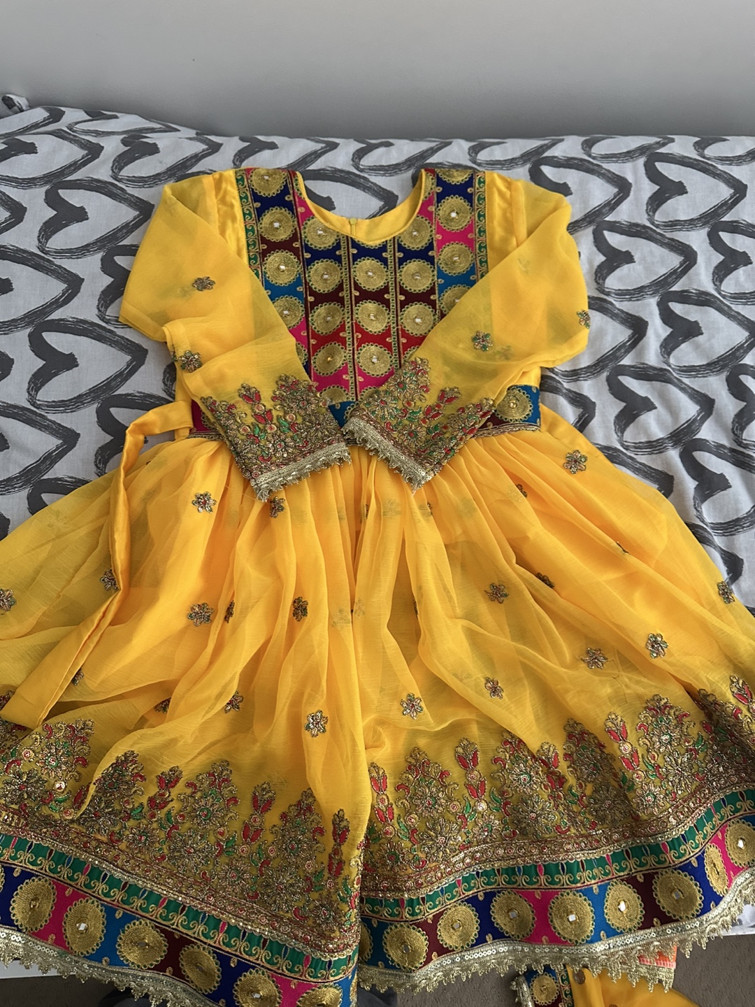 Yellow Embroidered Girl's Dress - photo 3