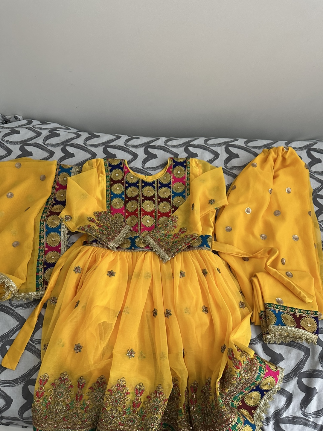 Yellow Embroidered Girl's Dress