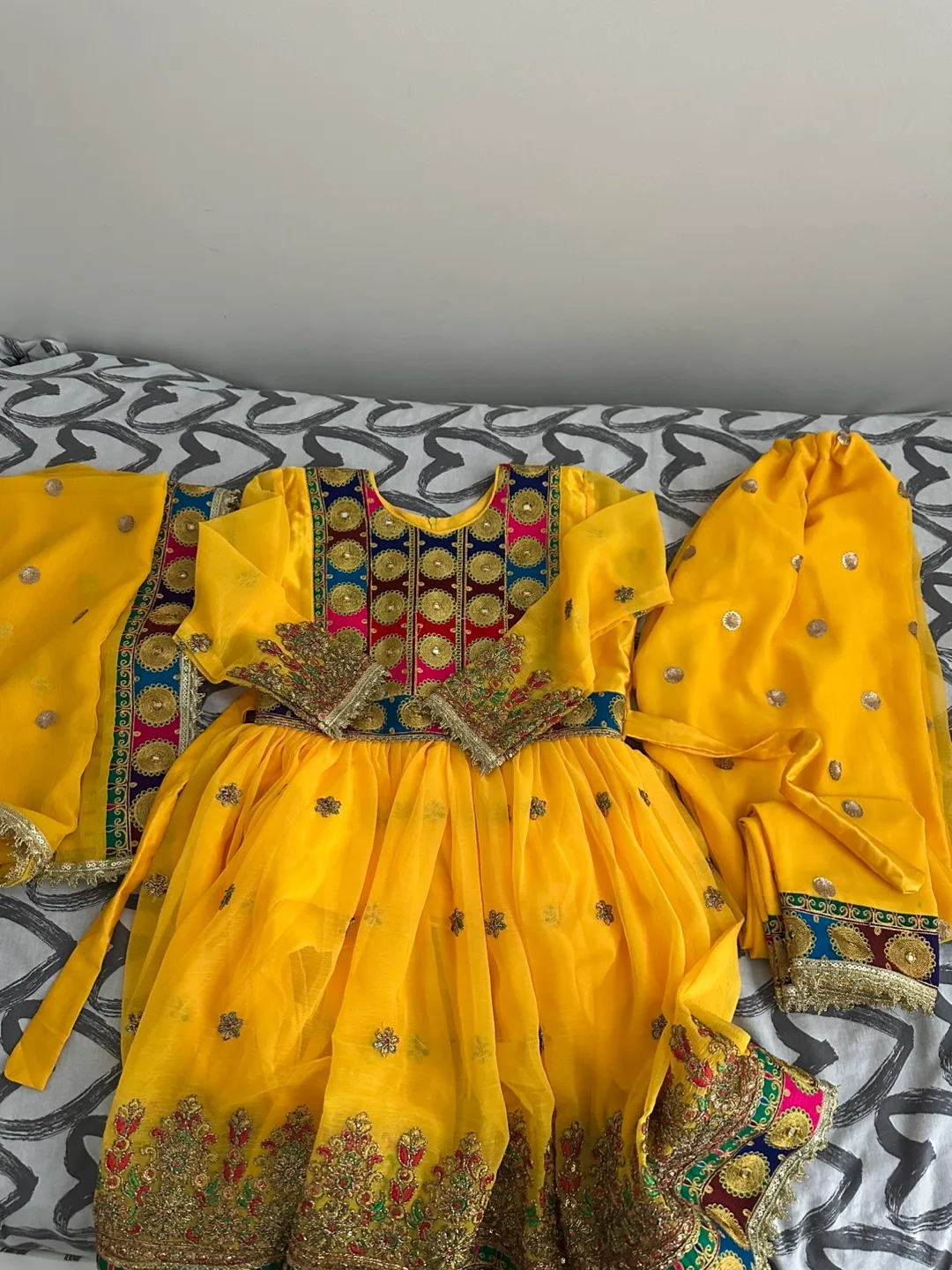 Yellow Embroidered Girl's Dress thumbnail