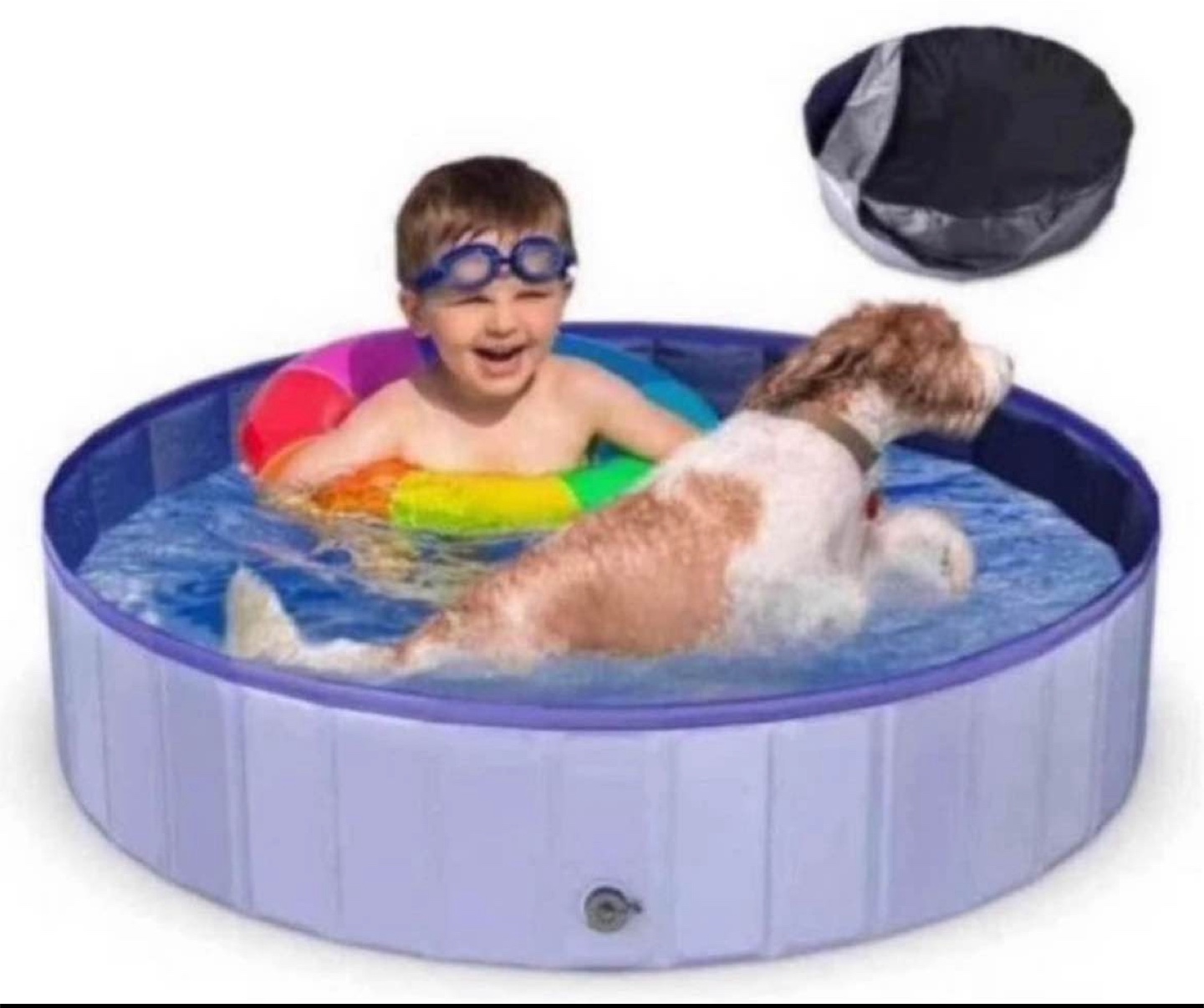 63” Portable Pool With Cover For Kids Or Pets - photo 3
