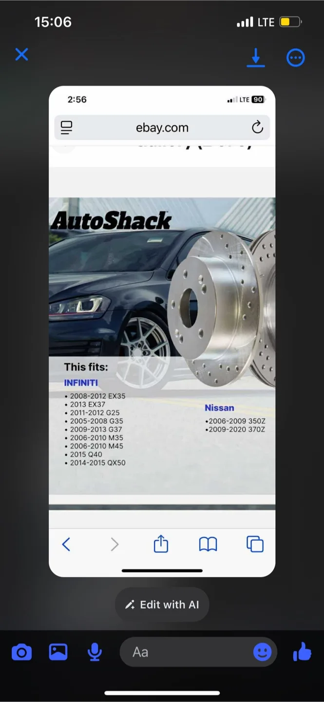 Nissan/Infinity Drilled & Slotted Brake Rotors and brake Pads image indicator(7)