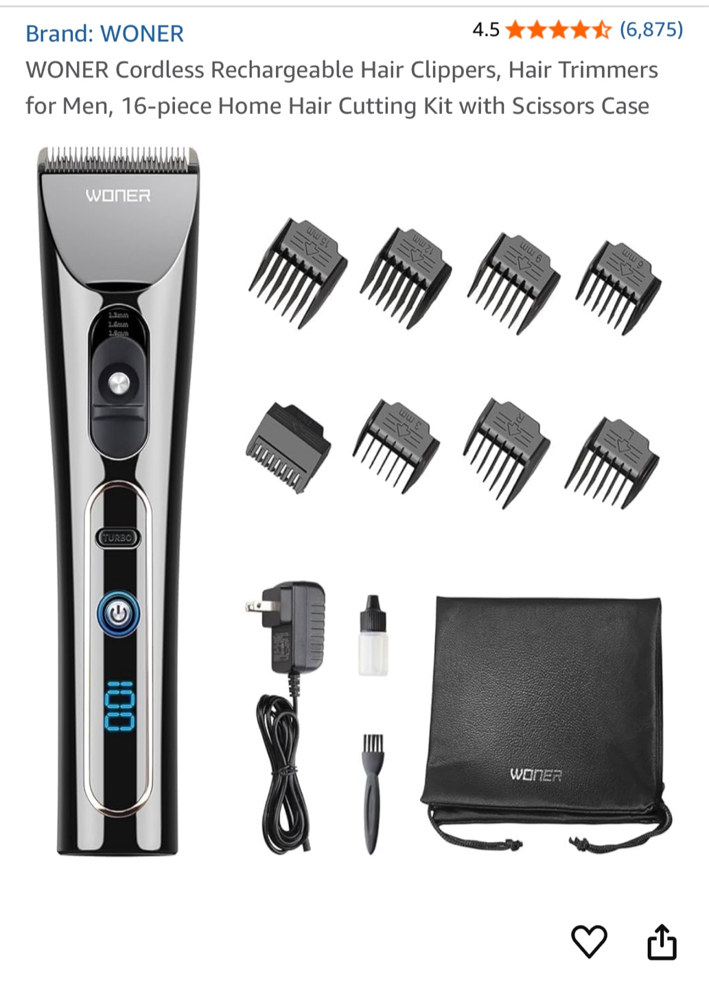 WONER Cordless Hair Clipper Kit - photo 2