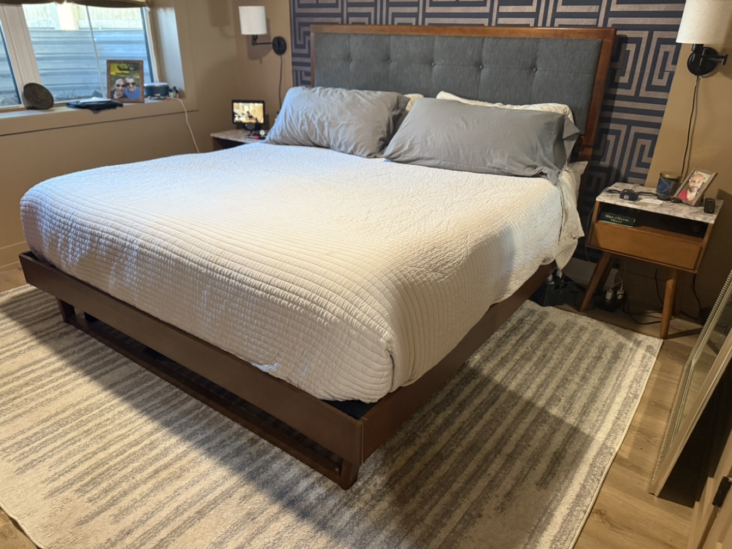 King Size Bed Frame with Headboard